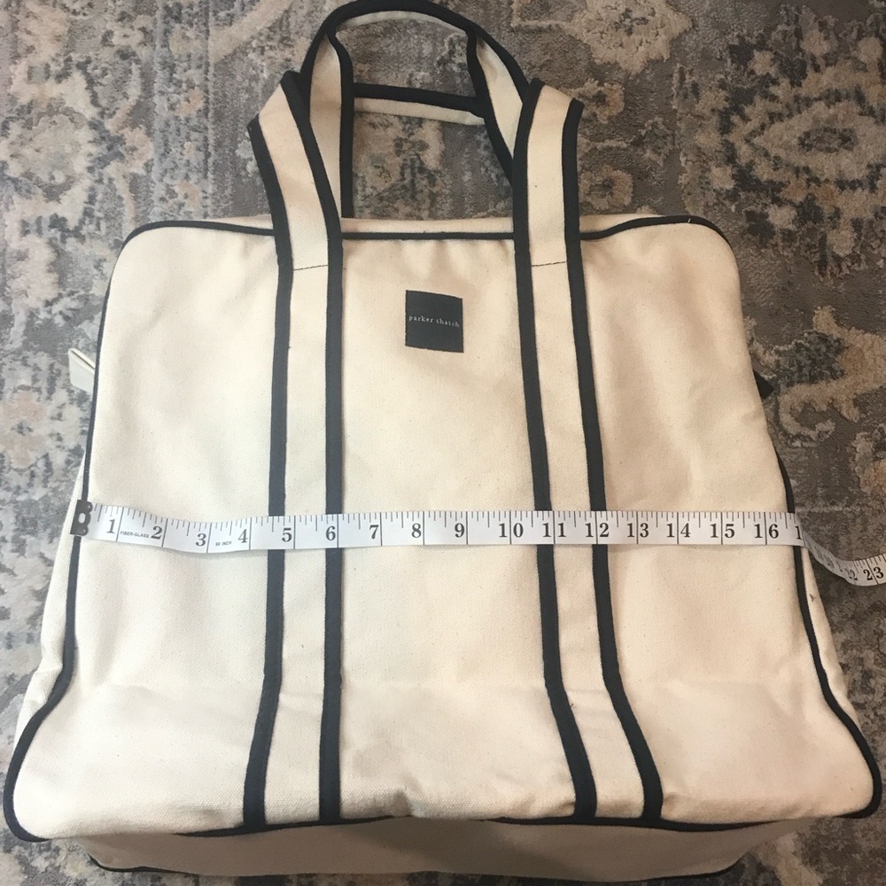 Parker Thatch Beige Canvas Tote Bag (Tennis)